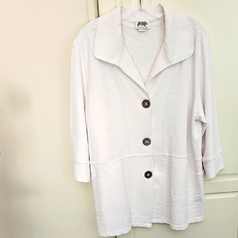 White three-button lightweight summer jacket.  NWOT